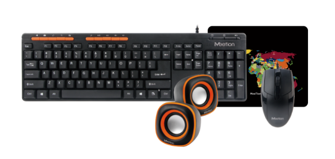 Meetion 4 in 1 Combo Set Of Keyboard, Speaker, Mouse and Mouse Pad Black MT-C105 | Computer Accessories Meetion 4 in 1 Combo Set Of Keyboard, Speaker, Mouse and Mouse Pad Black MT-C105 | Computer Accessories