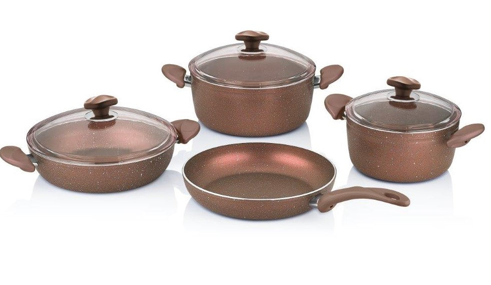 Optimum Non-Stick cookware 7 Pcs Set - Copper | Cookware and Bakeware