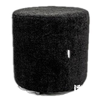 Ottoman Round Black without Storage Leatherette | Furnitures