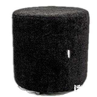 Ottoman Round Black without Storage Leatherette
