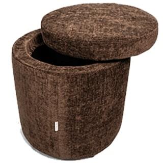 Ottoman Round Fawn with Storage Leatherette | Furnitures Ottoman Round Fawn with Storage Leatherette | Furnitures