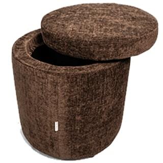 Ottoman Round Fawn with Storage Leatherette
