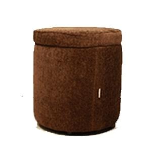 Ottoman Round Fawn without Storage Leatherette