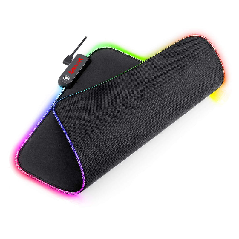 Redragon P026-RGB Pluto LED Large Gaming Mouse Pad Soft Matt with Nonslip Base Stitched Edges 330 x 260 x 3mm