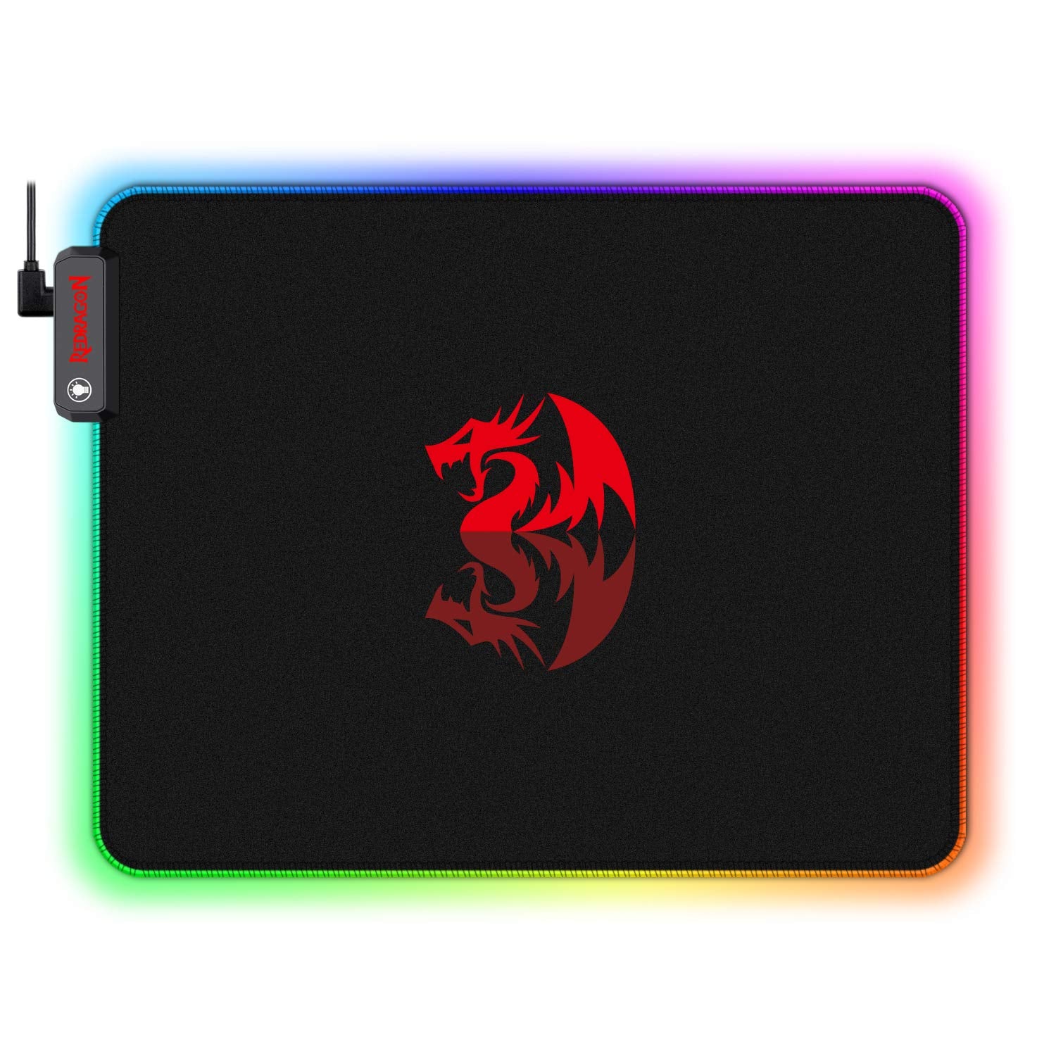 Redragon P026-RGB Pluto LED Large Gaming Mouse Pad Soft Matt with Nonslip Base Stitched Edges 330 x 260 x 3mm | Games Redragon P026-RGB Pluto LED Large Gaming Mouse Pad Soft Matt with Nonslip Base Stitched Edges 330 x 260 x 3mm | Games