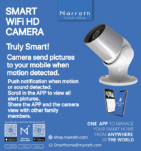 Marrath Smart Wi-Fi HD Weatherproof Outdoor Plug and Play CCTV Camera.