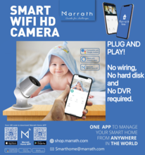 Marrath Smart Wi-Fi HD Weatherproof Outdoor Plug and Play CCTV Camera.