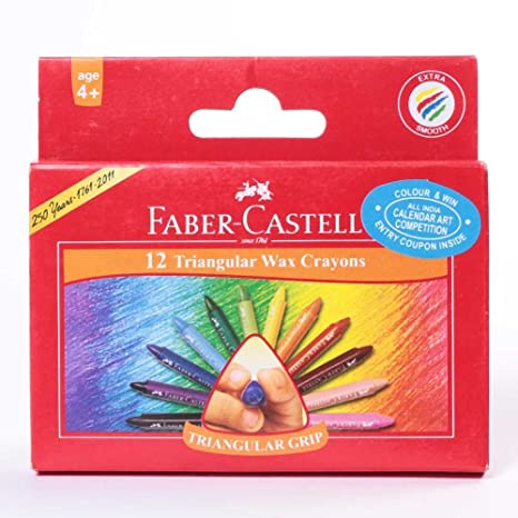 Faber-Castell Triangular Wax Crayon 12 color