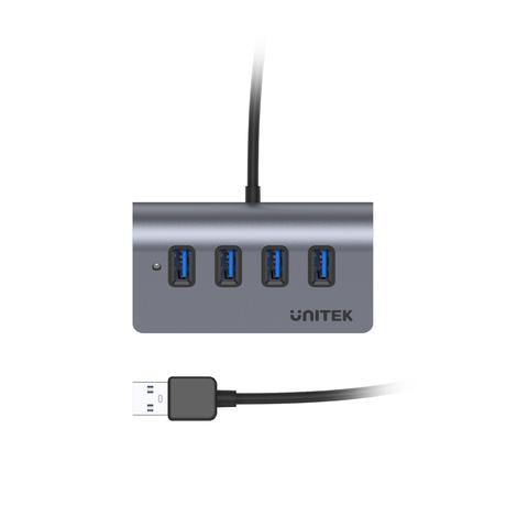 Unitek USB3.0 4-Port Aluminium Hub, Space Grey