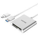 Unitek USB3.0 to Multi-In-One Aluminium Card Reader (With USB-C Adaptor) Y-9313D