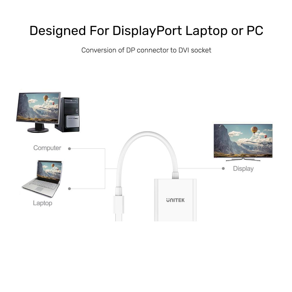 Unitek Mini Display Port to HDMI Converter White | Computer Accessories Unitek Mini Display Port to HDMI Converter White | Computer Accessories