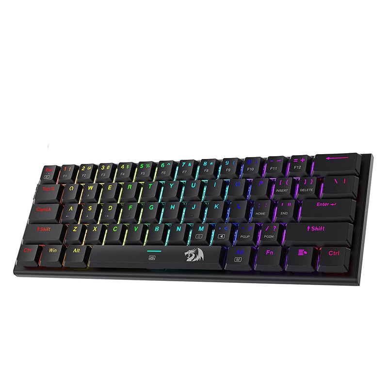 Redragon K614 Anivia 60% Ultra Thin Wired / Wireless & Bluetooth Modes Mechanical Keyboard, Slim Compact 61 Keys RGB Gaming Keyboard Red Switches