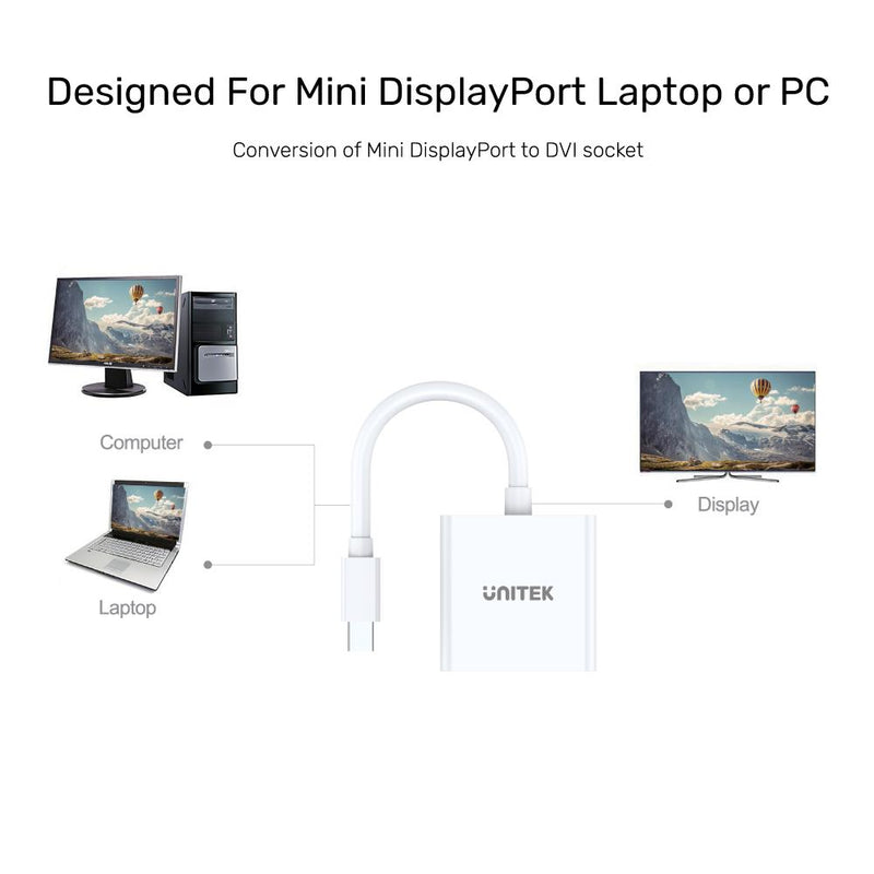 Unitek Mini Display Port to DVI Converter Y-6326WH