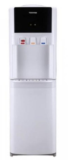 Toshiba Water Dispenser Top Loading Hot Cold And Normal Water 20ltr Big Cabinet Child Safety Lock White RWF-W1766TU(W1)