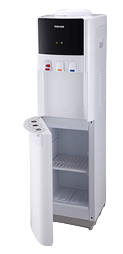 Toshiba Water Dispenser Top Loading Hot Cold And Normal Water 20ltr Big Cabinet Child Safety Lock White RWF-W1766TU(W1)