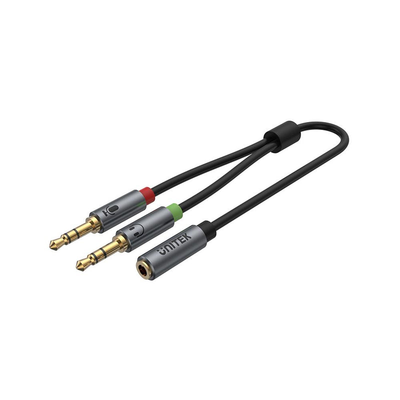 Unitek 0.2M, 3.5MM AUX Audio Cable - Female to 2*Male Y-C957ABK