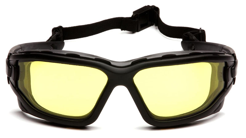 Pyramex Force Safety Glasses Black Frame With Amber Anti Fog Lens 48 G SB7030SDT