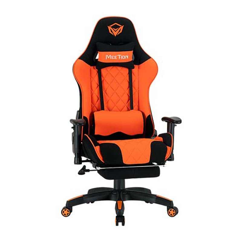 Meetion Fully Featured Reclining Gaming Chair with Footrest Black+Orange MT-CHR25