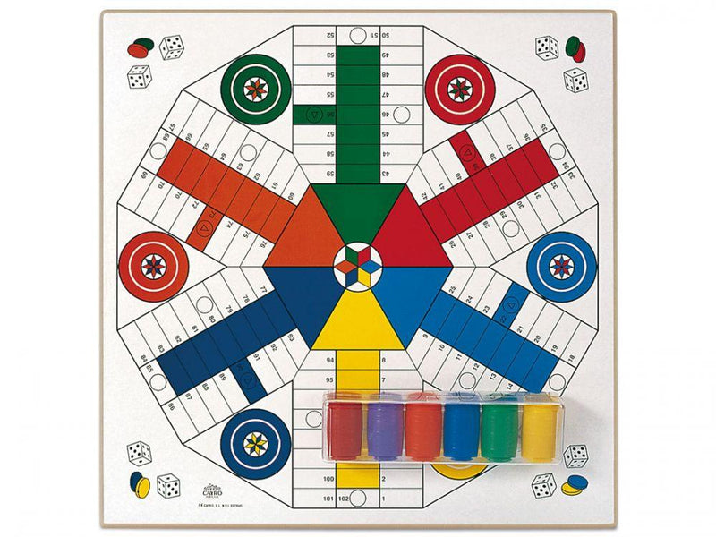 Cayro Wooden Parcheesi 4 And 6 Players 40x40cm With ACC. T134A
