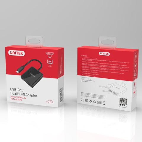 Unitek USB3.1 Type-C To Dual HDMI (4K 60Hz) Adapter with MST