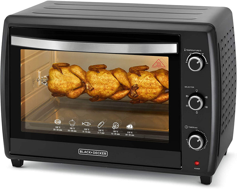 Black & Decker 70L Double Glass Multifunction Toaster Oven With Rotisserie For Toasting/Baking/Broiling TRO70RDG-B5