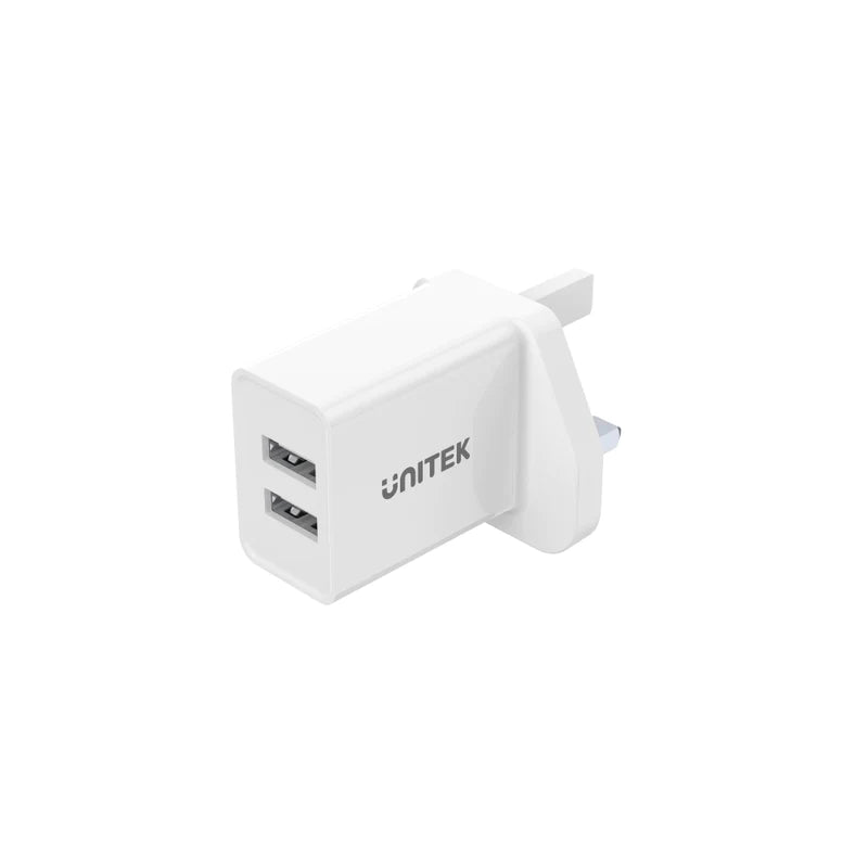 Unitek 12W UK 2-Port Wall Charger (5V/2.4A) P1113A-UK