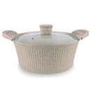 Vague Beige Cooking Pot 24 cm with 2 Silicone Handle Covers