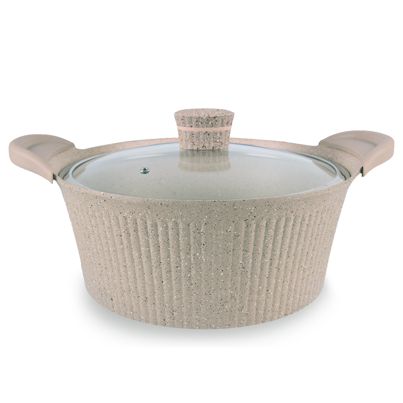 Vague Beige Cooking Pot 32 cm with 2 Silicone Handle Covers