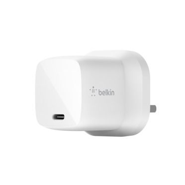 Belkin Boost Charge USB C PD GaN Wall Charger 30W WCH001myWH