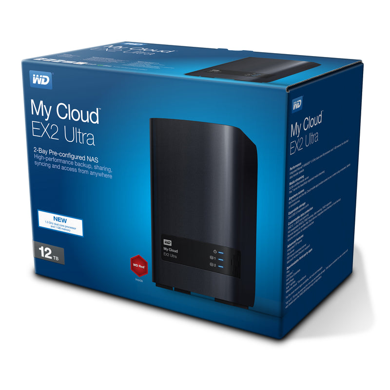 Western Digital 12TB My Cloud EX2 Ultra Network Attached Storage NAS WDBVBZ0120JCH-EESN