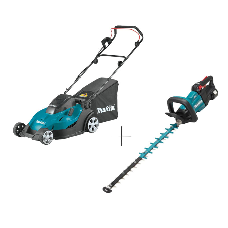 Makita Cordless Lawnmower 18V & Cordless Hedge Trimmer 18V Combo