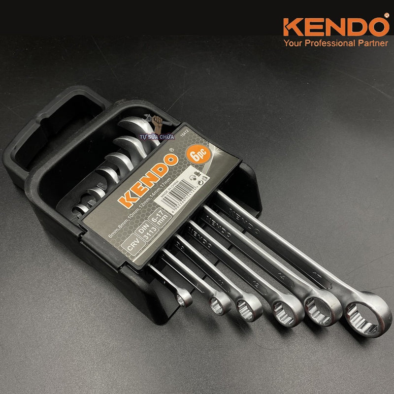 Kendo Combination Spanner Set 6-17mm 6 Pieces CRV - KE15412