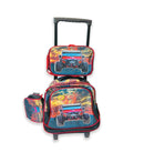 Glekou Trolley School Bag + Pencilcase + Lunc Hbag 16"