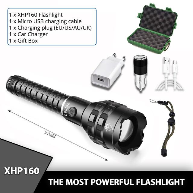 XHP 160 USB Rechargeable Flashlight