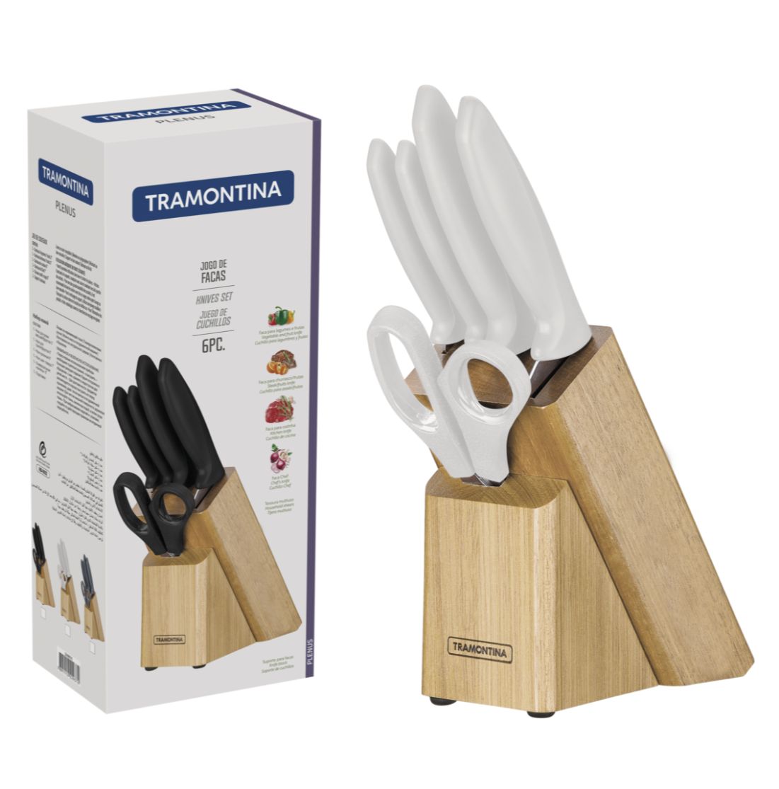 Tramontina Knife Set Block 6 pc Set | Kitchen Accessories Tramontina Knife Set Block 6 pc Set | Kitchen Accessories