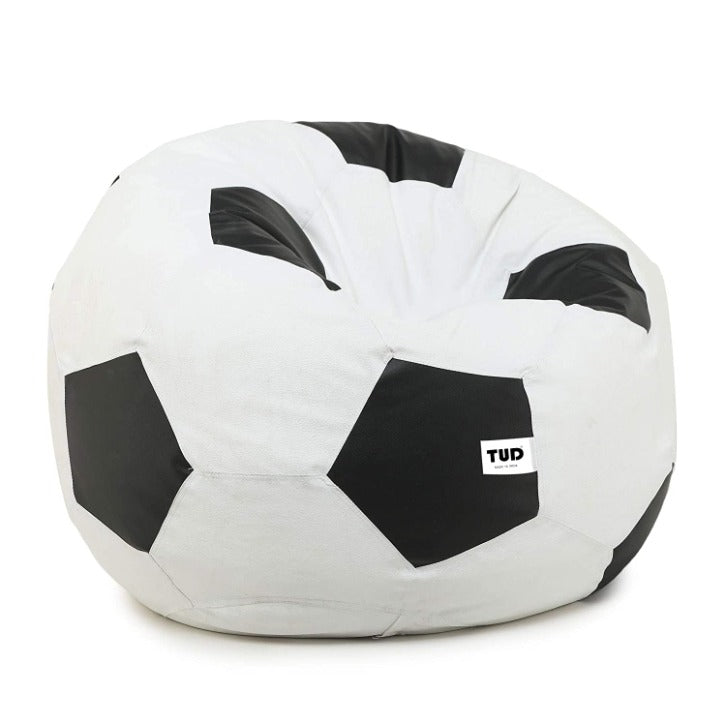 TUD Football 4XL Leatherette Bean Bag White And Black
