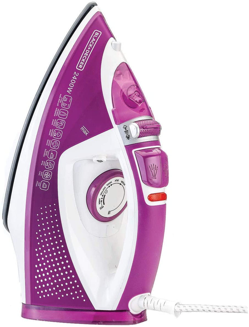 Black & Decker Steam Iron With Auto Shutoff And Ceramic Soleplate 2400W X2450-B5