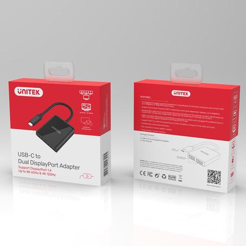 Unitek USB3.1 Type-C To Dual DP (8K 60Hz) Adapter with MST V1407A | Computer Accessories Unitek USB3.1 Type-C To Dual DP (8K 60Hz) Adapter with MST V1407A | Computer Accessories