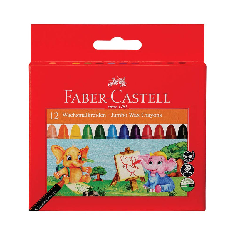 Faber-Castell Jumbo Wax Crayons 105mm 12pc