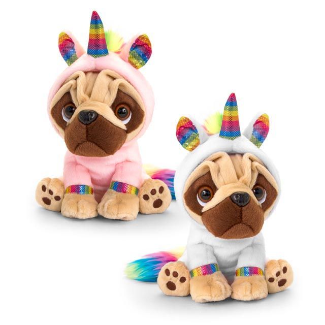 Keel Toys 20cm Pugsley Rainbow Unicorn 2 Asstd