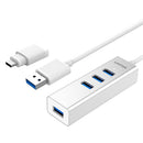 Unitek USB3.0 4-Port Aluminium Hub With USB Type-C Adaptor