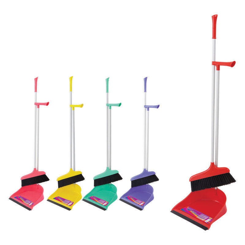 Parex Broom with Dustpan Assorted Colors Regular