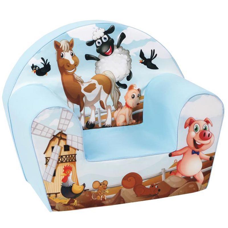 Delsit Arm Chair - Farm Animals Blue