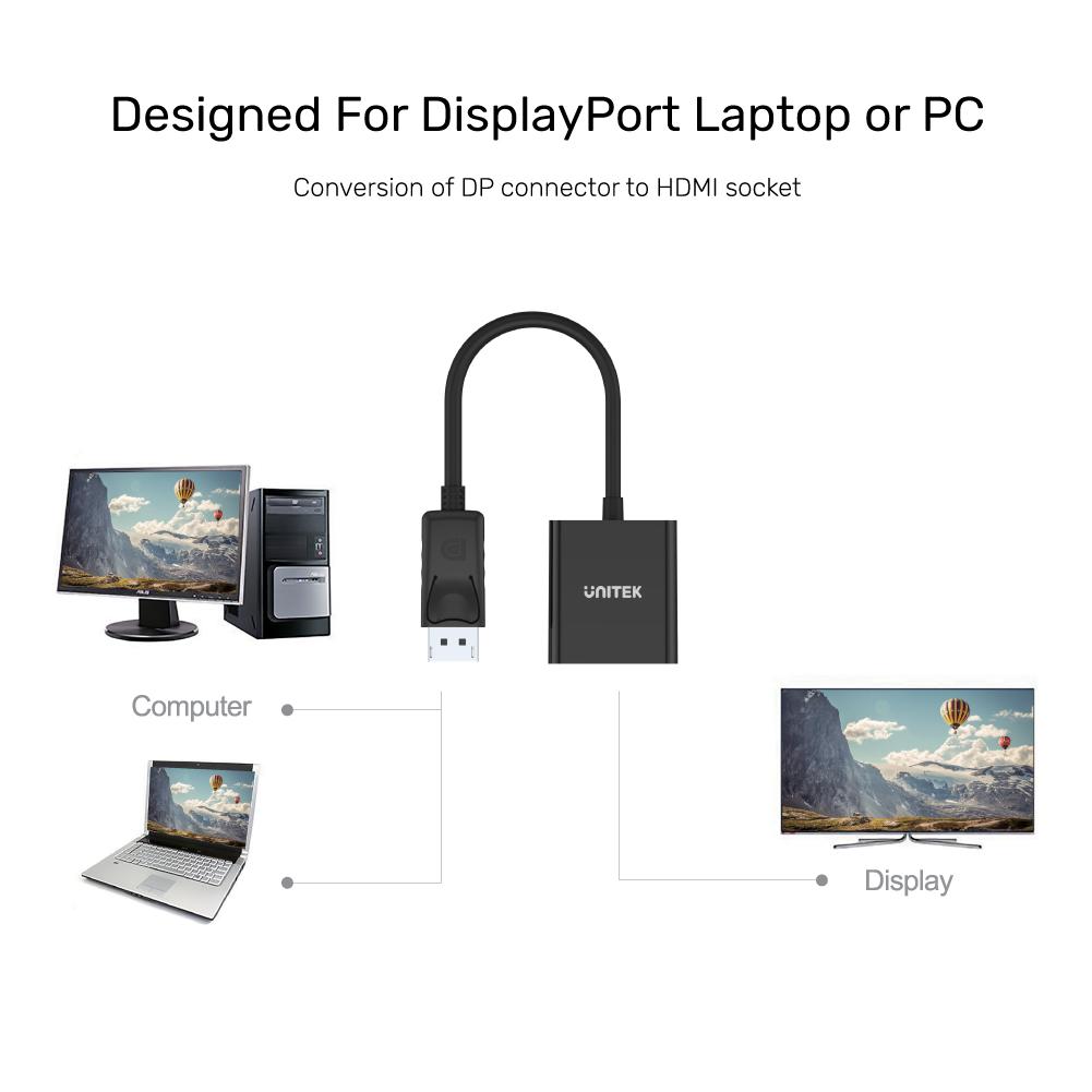 Unitek Display Port to HDMI Female Converter Y-5118DA | Computer Accessories Unitek Display Port to HDMI Female Converter Y-5118DA | Computer Accessories