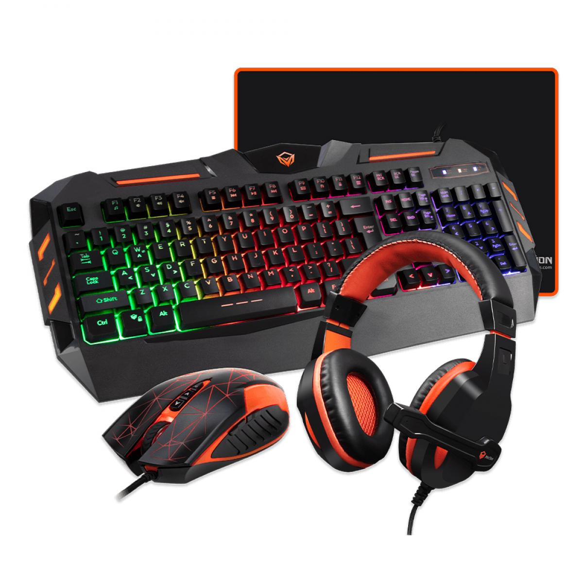 Meetion Backlit Gaming Combo Kits 4 in 1 (Keyboard, Mouse, Headphone, Mouse Pad) MT-C500 | Games