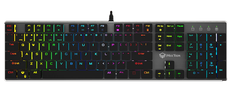 Meetion Ultra Slim RGB Mechanical Gaming Keyboard MT-MK80 | Games Meetion Ultra Slim RGB Mechanical Gaming Keyboard MT-MK80 | Games