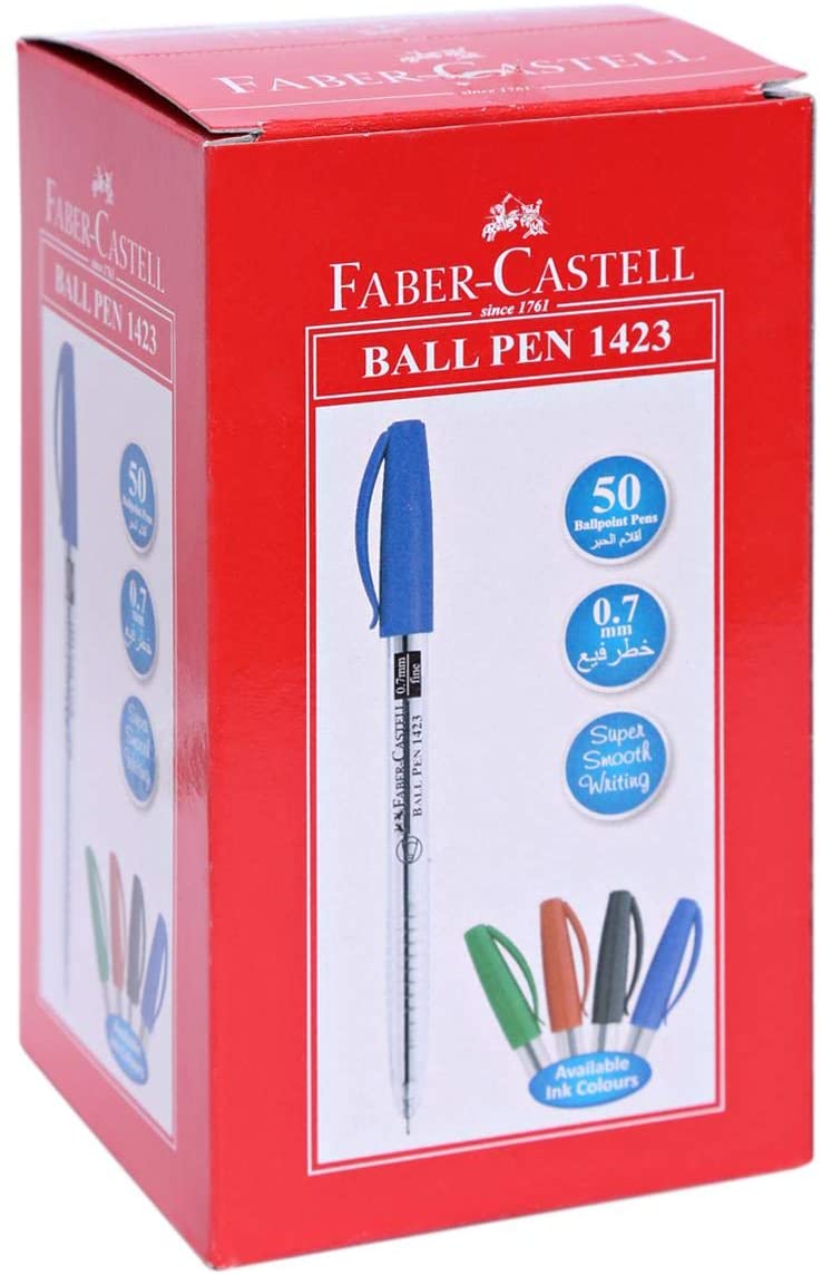 Faber Castell Ball Pen 0.7mm Red 50pc