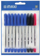 Maxi Ballpoint Pen 10 Pcs Assorted Colour