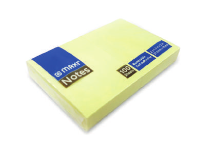 Maxi Sticky Notes Yellow 75mm x 50mm  100 Sheets