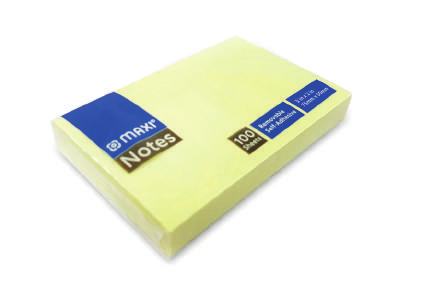 Maxi Sticky Notes Yellow 75mm x 75mm 100 Sheets